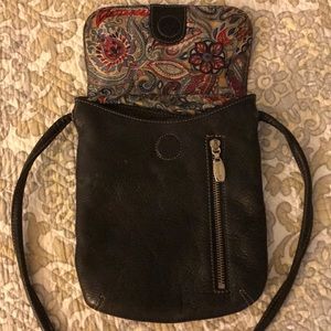 Tignanello Black Leather Crossbody Bag